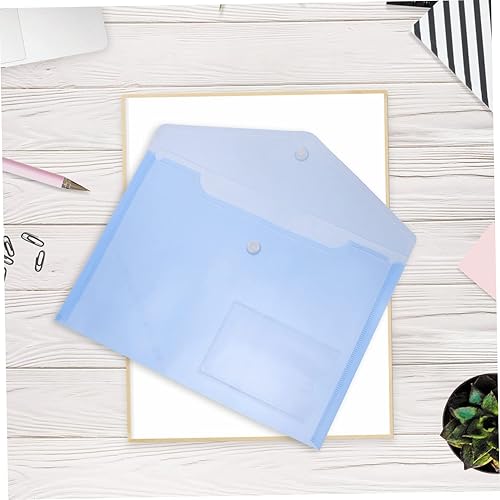 Miniatura 2 de STOBOK 90 unidades de bolsas de archivos transparentes, carpetas de plástico transparente, carpetas de archivos de bolsillo, botones a presión,