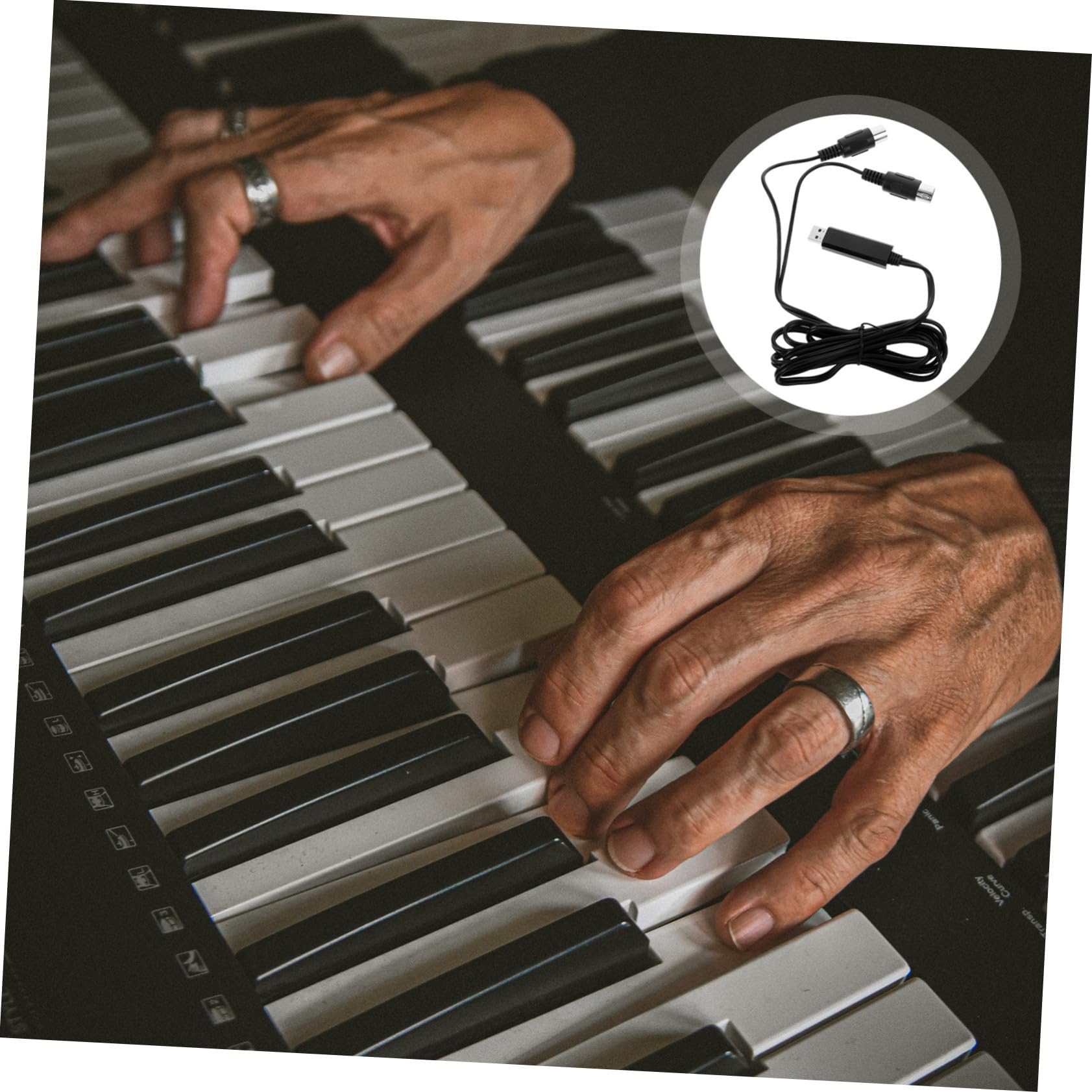 BESTonZON Tastiera USB 2 Pz Convertitore Di Pianoforte Cavo Midi Usb Tastiera Del Pianoforte Elettrico Convertitore Cavo Usb Midi Minipc Pianoforte Midi Interfaccia Midi Piccolo Computer