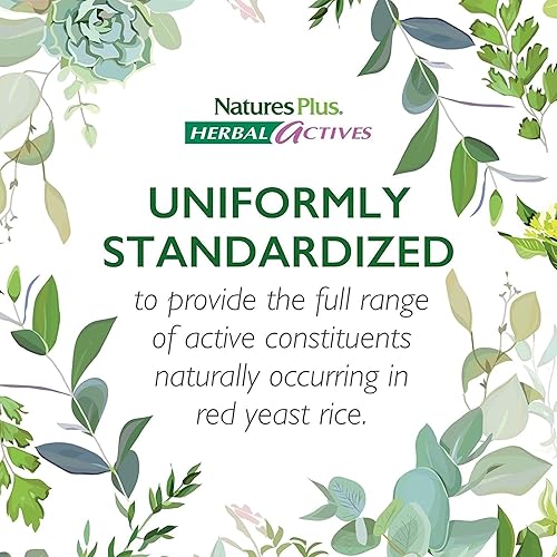 Miniatura 4 de Natures Plus Herbal Actives - Arroz de levadura roja de liberación extendida, 600 mg, 60 tabletas, paquete de 2, apoya el bienestar general,