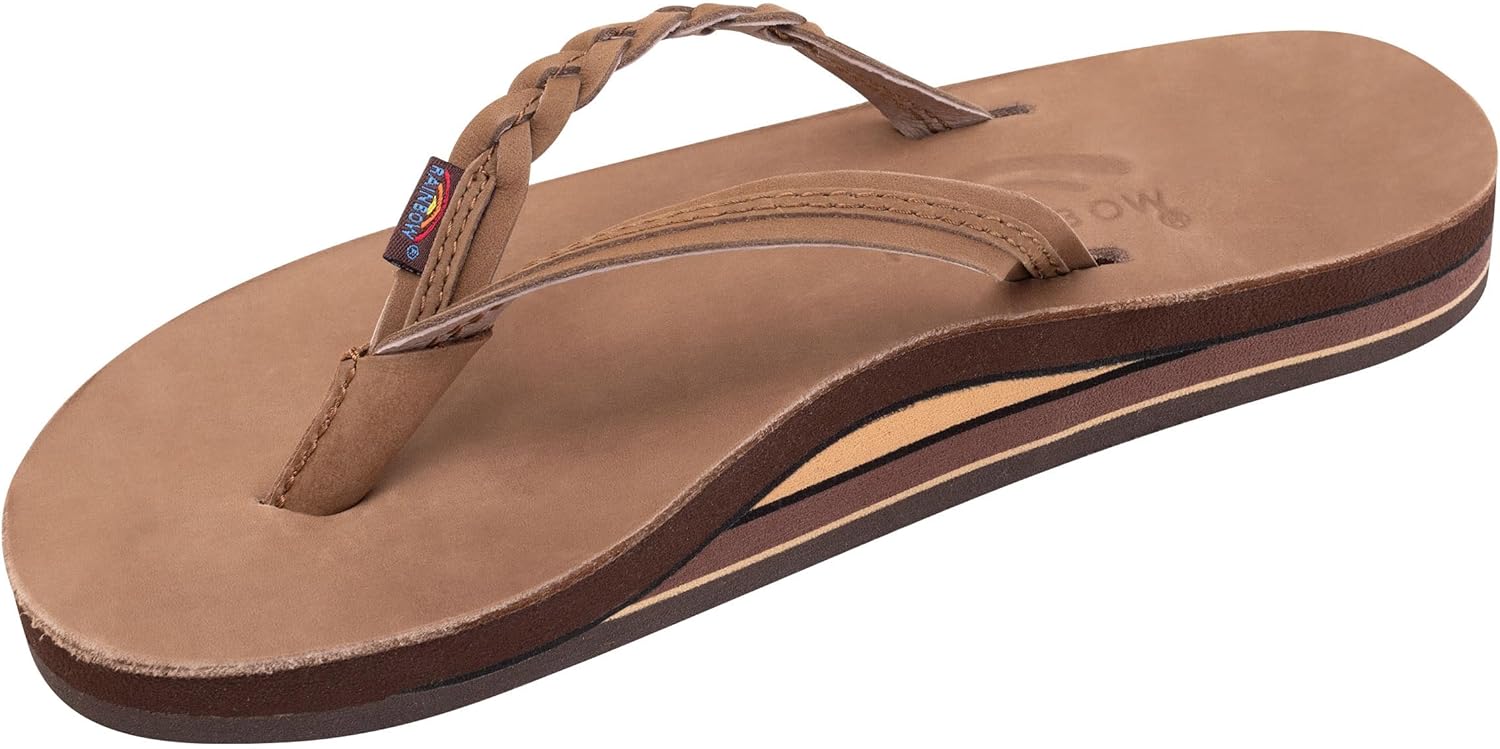 Rainbow Sandals Women’s Double Layer Flirty Braidy Premier Leather w/Single Braided Strap
