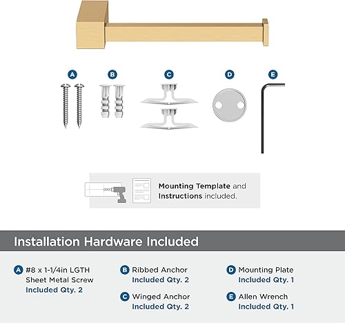 Vista 159 de Amerock BH3608226 Toallero cromado Toallero de 6-1/2 pulgadas (6.496 in) de longitud Monumento Toallero de mano para pared de baño Soporte