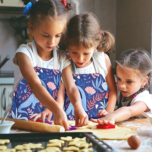 Miniatura 2 de Delantal de chef para niñas y niños, lindo dinosaurio para niños pequeños, delantal para cocinar, cocina, pintura, arte y manualidades