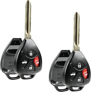 Key Fob Keyless Entry Remote Shell Case & Pad fits Toyota 2008-2013 Avalon / 2007-2011 Camry / 2008-2013 Corolla / 2009-2014 Venza (HYQ12BBY, GQ4-29T), Set of 2