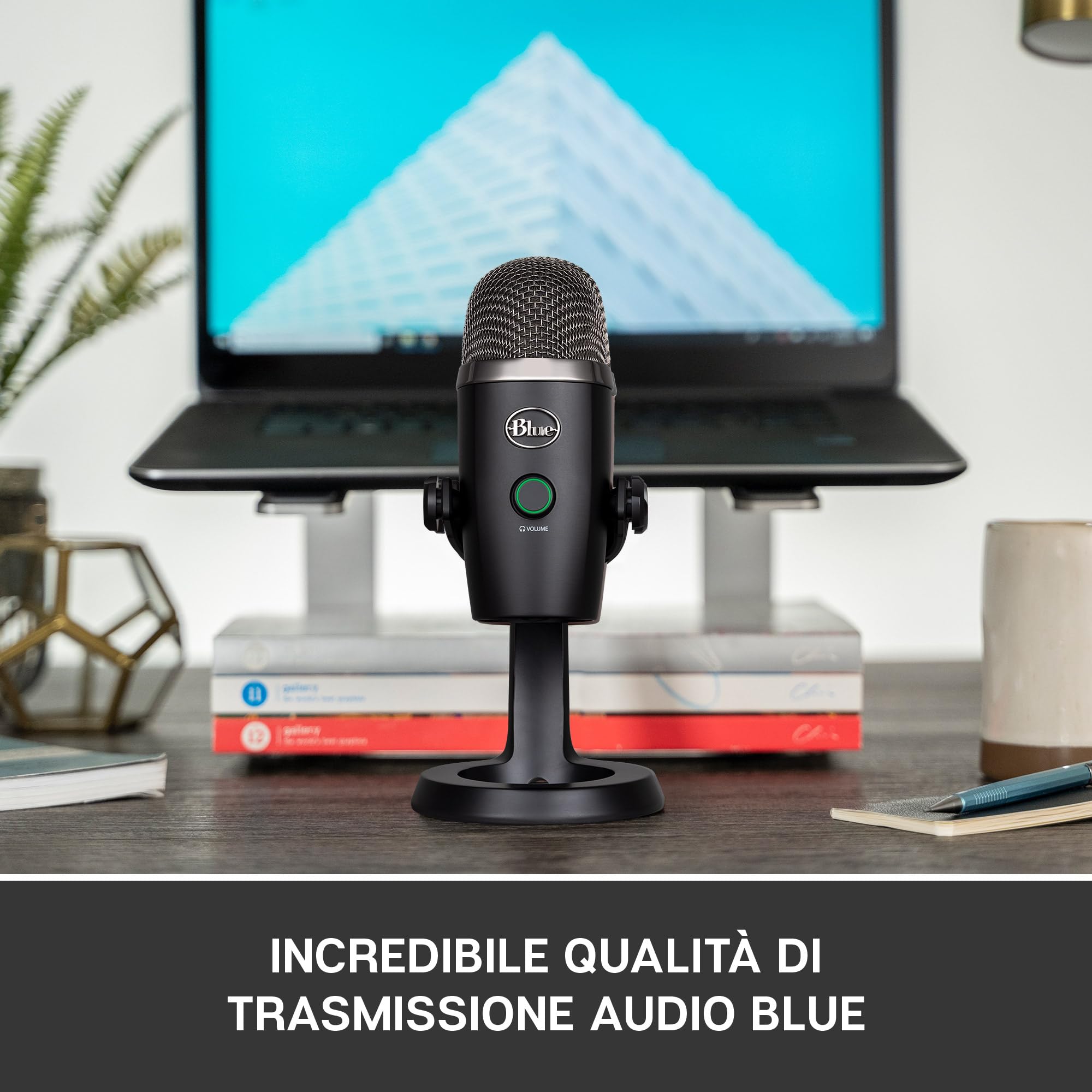 Blue Yeti Nano Microfono USB Premium per Registrazione, Streaming | Gaming, Podcast su PC e Mac, Mic a Condensatore, Effetti Blue VO!CE, Cardioide e Omni, Monitoraggio Senza Latenza - Nero