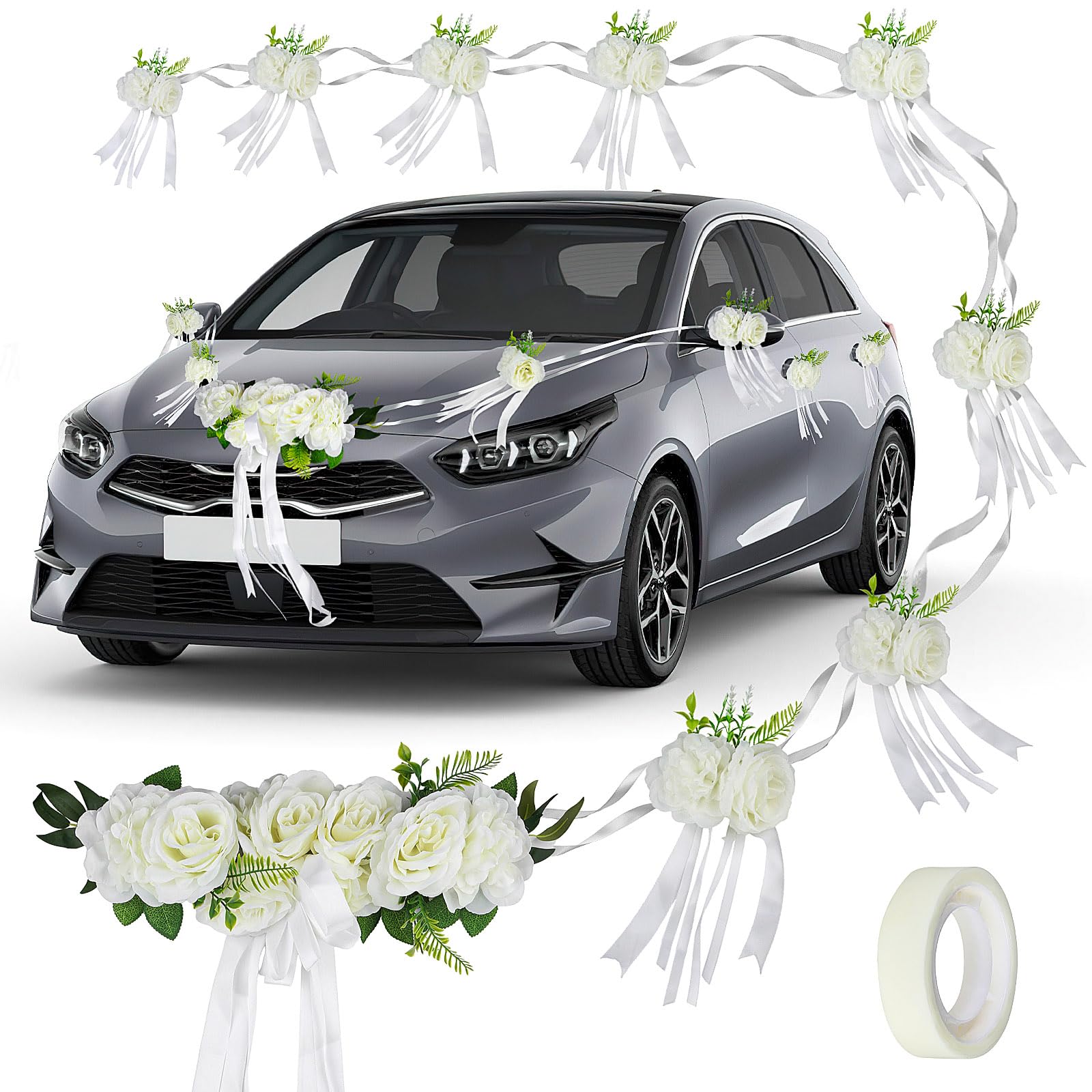 Eterspr Kit Decoration Voiture Mariage, Voiture Mariage Ruban