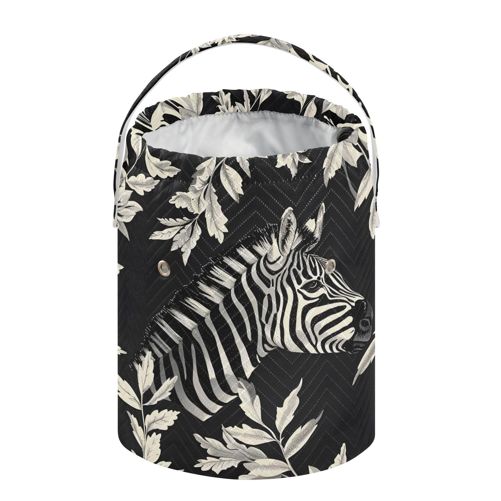 Yarn Storage Bag Small Crochet Bag Knitting Bag Organizer Zebra and Plants Yarn Bags for Crocheting Basket