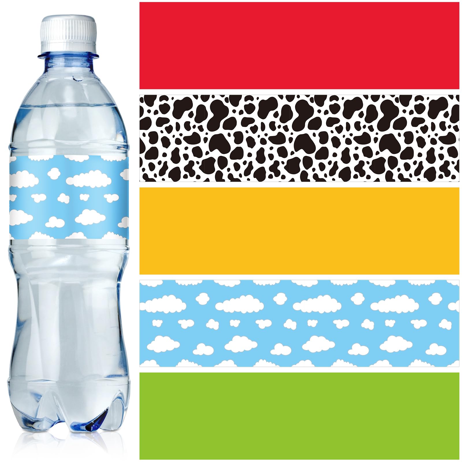 Menkxi 100 Pcs Cartoon Story Water Bottle Labels Stickers Cartoon Story Birthday Decorations Birthday Party Supplies for Theme Decorations Baby Shower