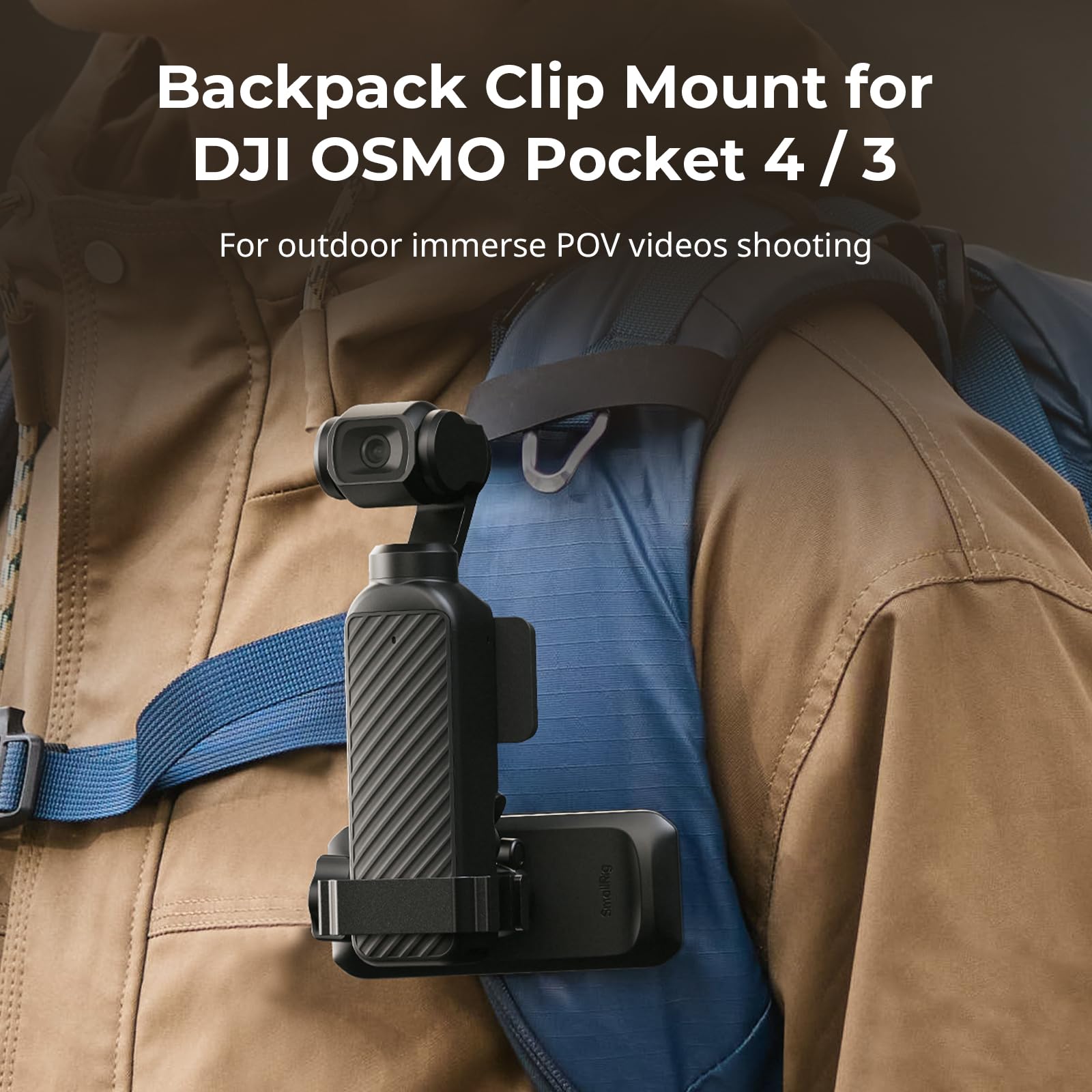 SMALLRIG Supporto magnetico con clip per tracolla per DJI Osmo Pocket 4/3/Action 6/5 Pro/4/Nano, per GoPro Hero 13/12/11, per Insta360 X5/4/3/Ace Pro 2, con adattatore per testa a sfera - 6052