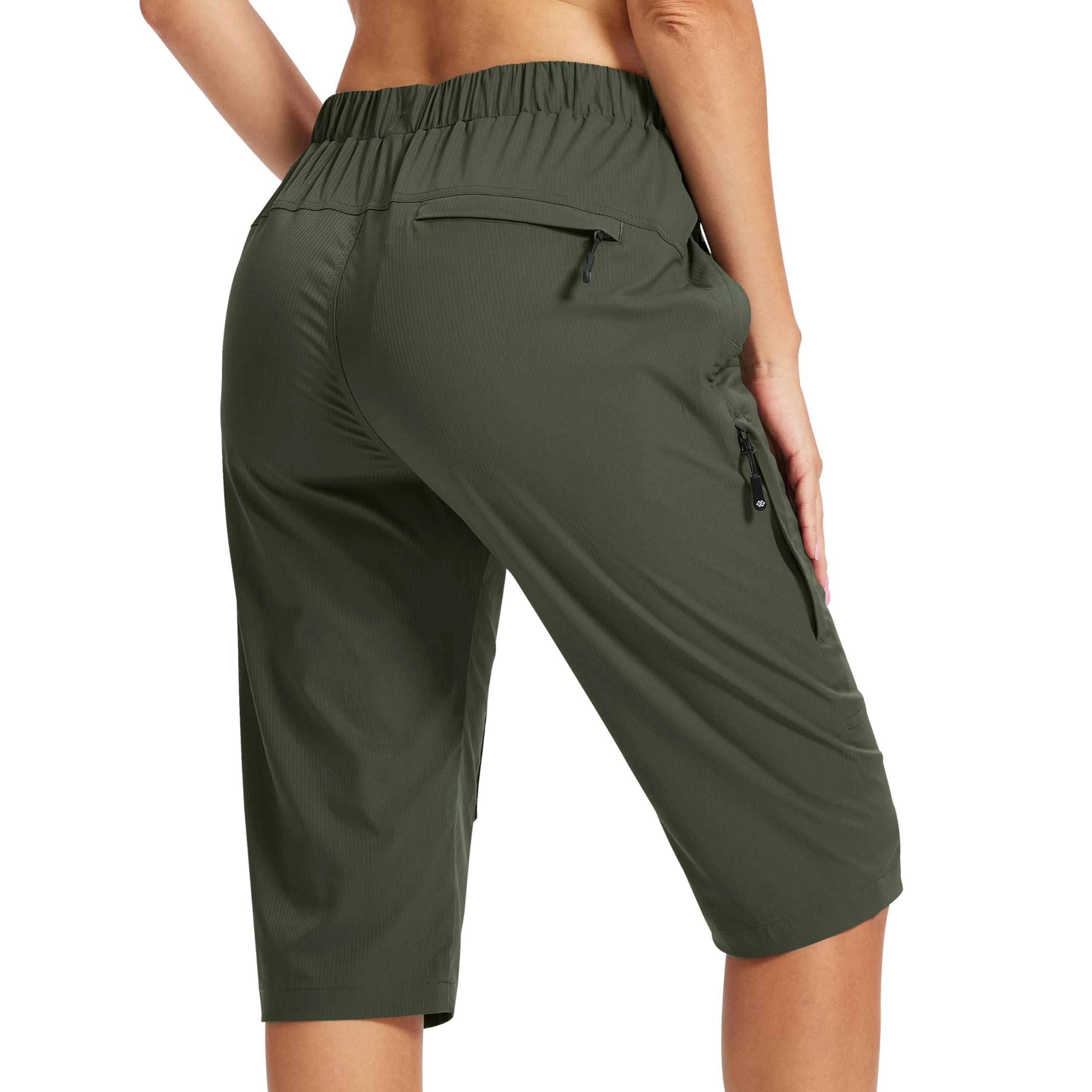 MoFiz Pantalones Cortos de Trekking Mujer Bermudas Secado Rápido 3/4 Pantalones de Senderismo Acampada Marcha Safari Deporte Shorts con 5 Bolsillos - 2