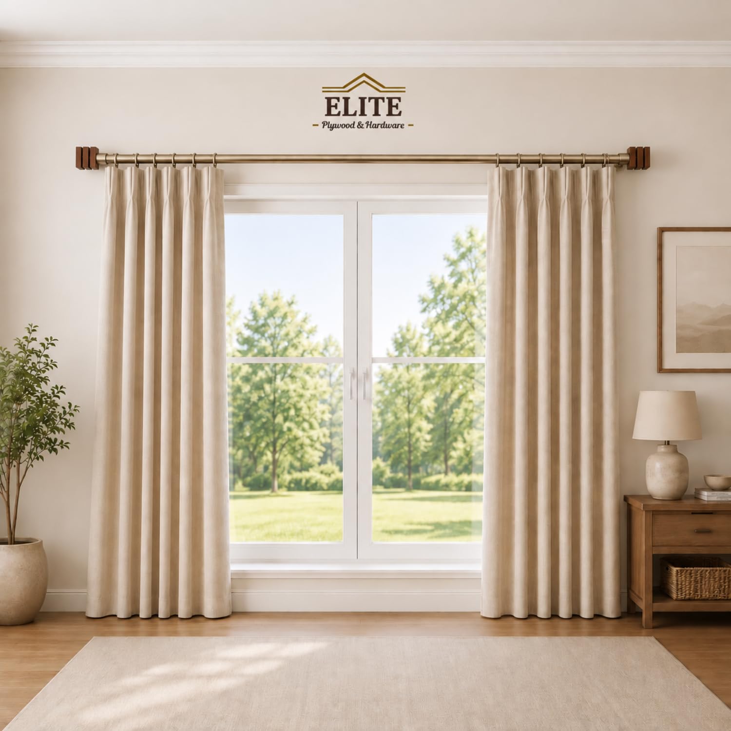 Elite Premium Wooden Curtain End Cap – Elegant Decorative Rod Finial for Window Drapes, Smooth Finish, Durable and Stylish, Perfect for Home & Office Décor (Big Square) — Amazon image 4