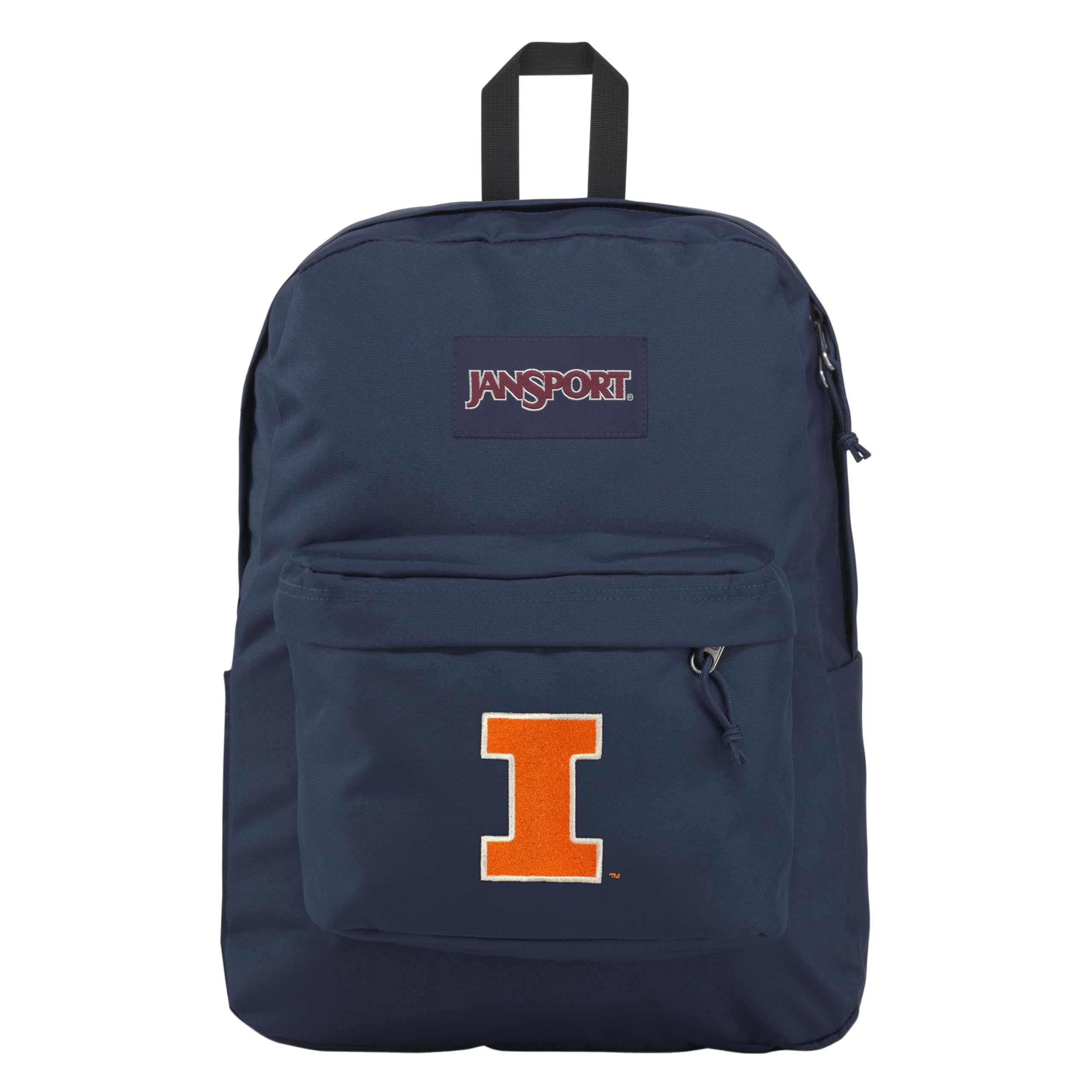 JanSport NCAA Officially Licensed Backpack, Illinois Illini, Superbreak Plus with Padded 15'' Laptop Sleeve, Spacious Computer Bag for Men &amp; Women, Durable Daypack with Bottle Pocket, Navy