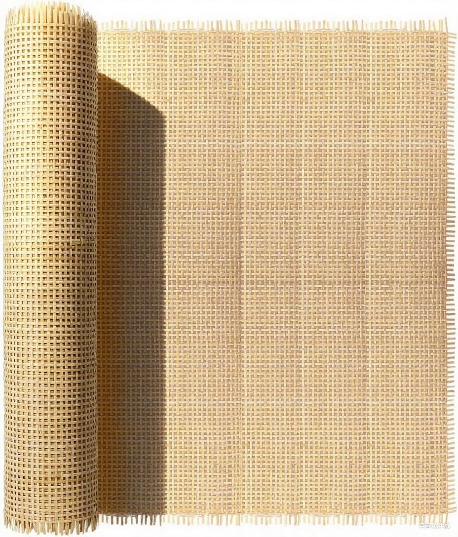 Rollo de cinta de ratán natural de 60 cm de largo x 24 cm de ancho, tejido apretado con cuadrícula cuadrada, espaciado de 0 a 1, material ecológico para manualidades, decoración del hogar y muebles de bricolaje.