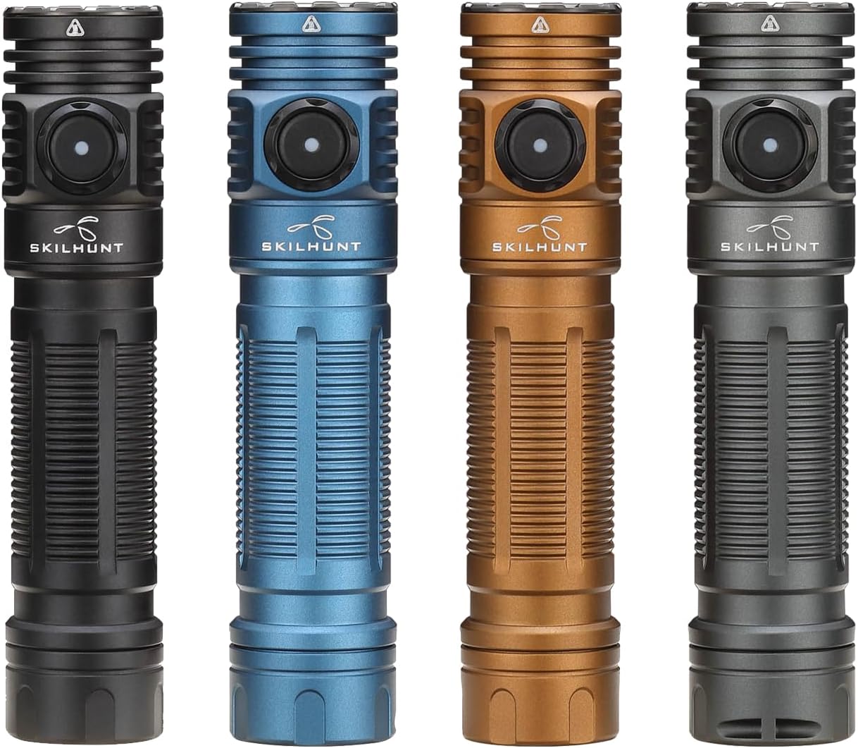SKILHUNT M200 Rechargeable LED Flashlight for EDC, Powerfule, Waterproof, use for Outdoor, Rescue, Searching, Hiking and Emergency (Cool White SFT25R, Black)