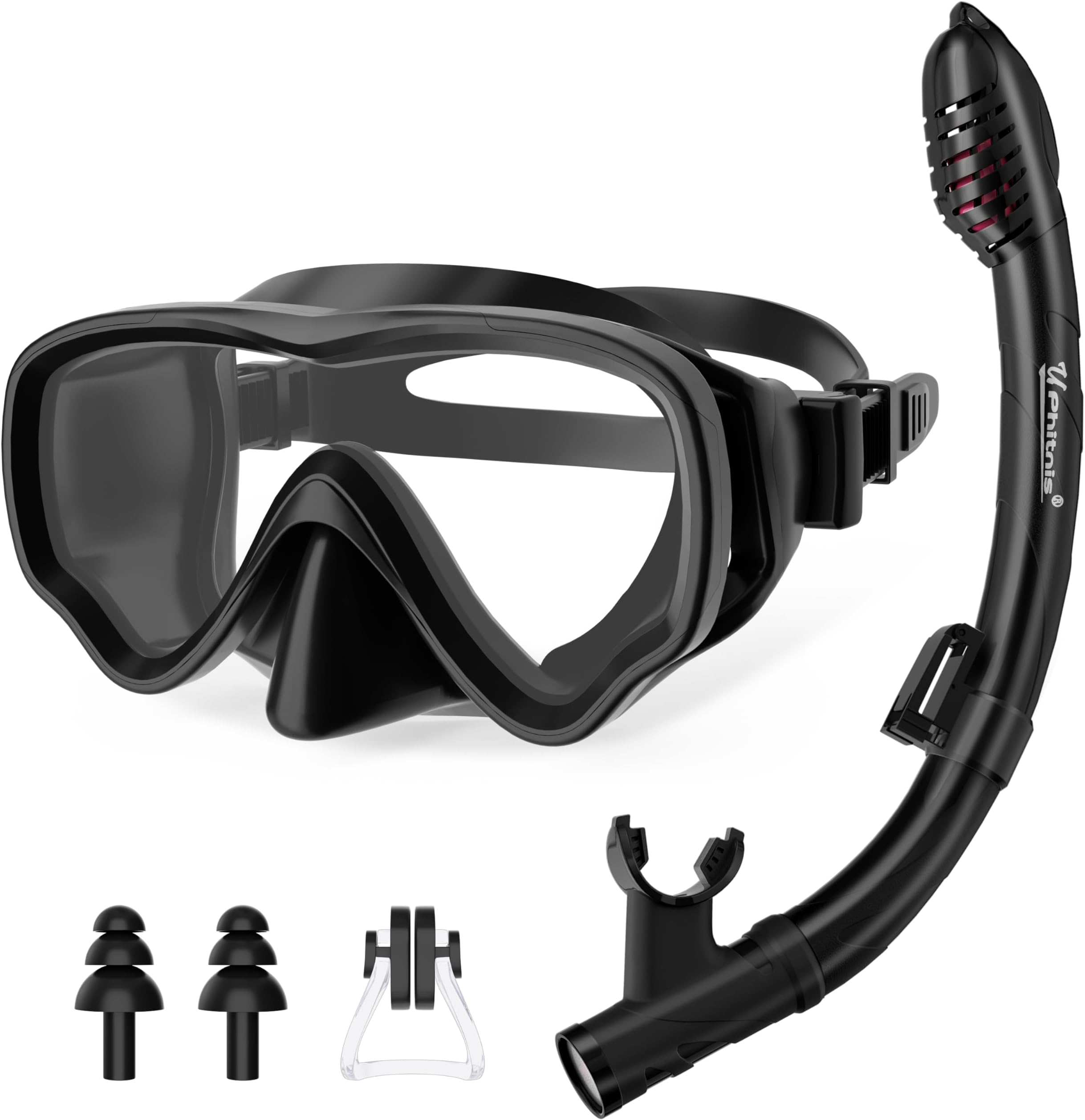 U PHITNIS Kids Snorkeling Set - Childs Dry Top Snorkel Mask with Big Eyes for Boys Girls - Anti-Fog and Anti-Leak Snorkeling Gear for Kids Age 4-12