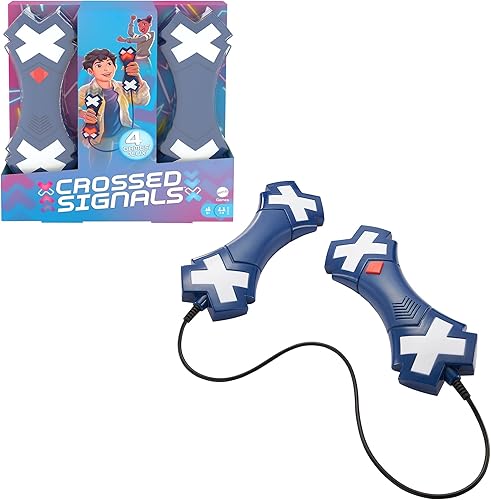 Mattel Games Juego electrónico de señales cruzadas con par de varitas de luz parlante, juega solo o con hasta 4 jugadores, mueve las varitas hacia