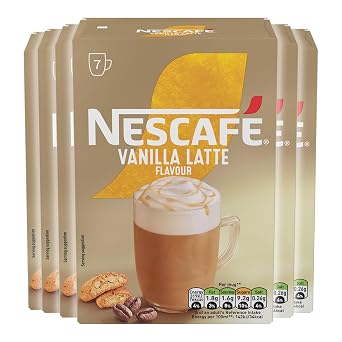 NESCAFE LATTE Vanilla Instant Coffee Sachets x7 (Pack of 6, Total 42 Sachets)