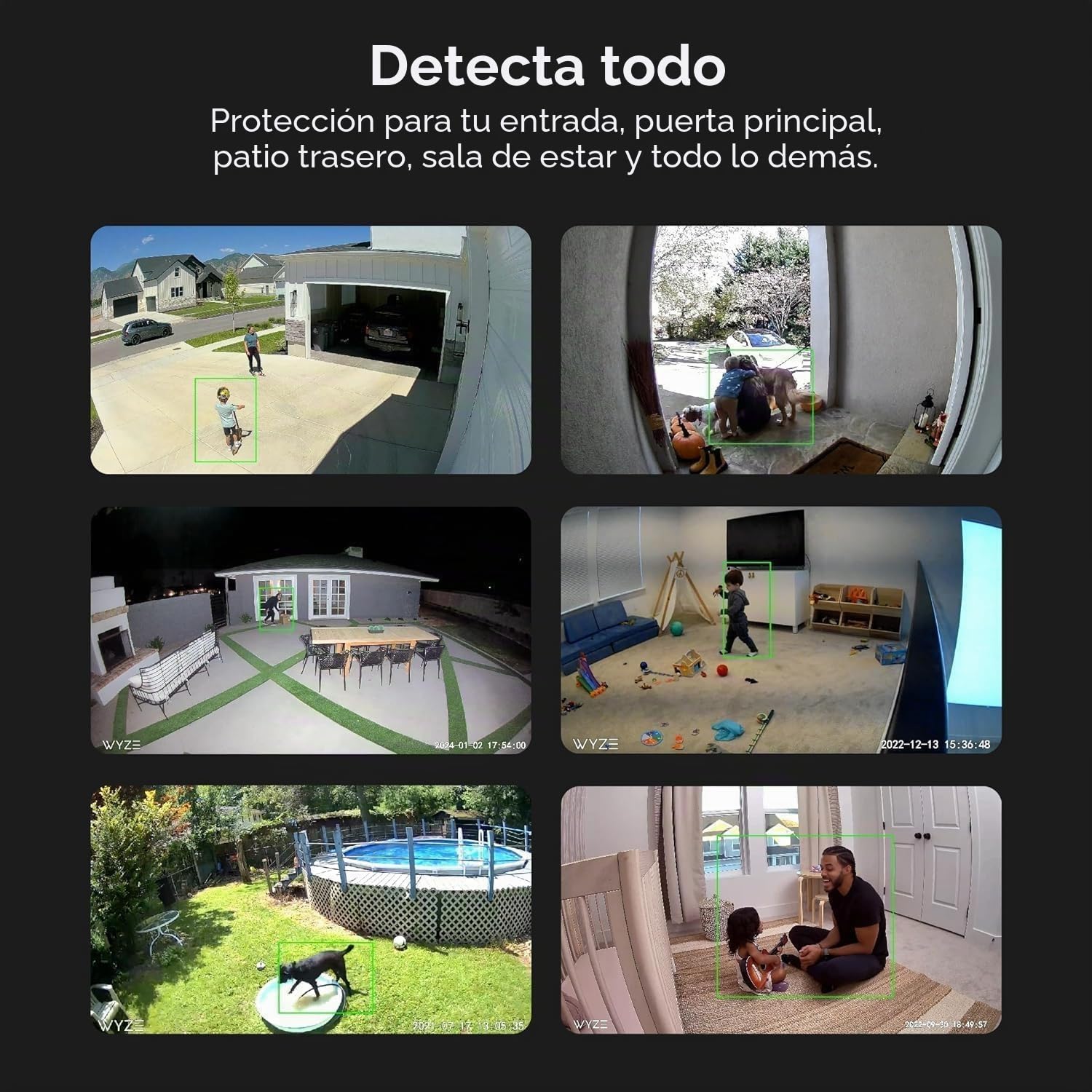 Cam V3 Cámara de seguridad inteligente para el hogar, uso en interiores y exteriores, enchufe de 1080p, visión nocturna de color, detección de movimiento, audio bidireccional, compatible con Alexa,