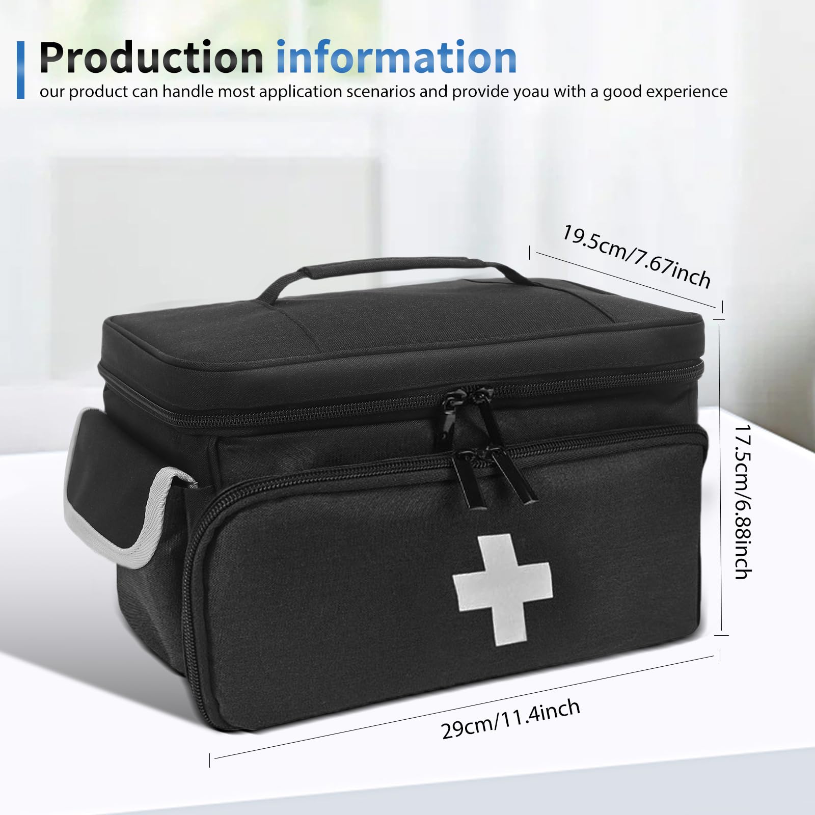 Notfalltasche Leer - Erste Hilfe Tasche, Reiseapotheke Tasche mit Griff, Medizinische Tasche, Tasche für Krankenschwester, Medizintasche Reise für Häusliche Pflege Notfall Reisen