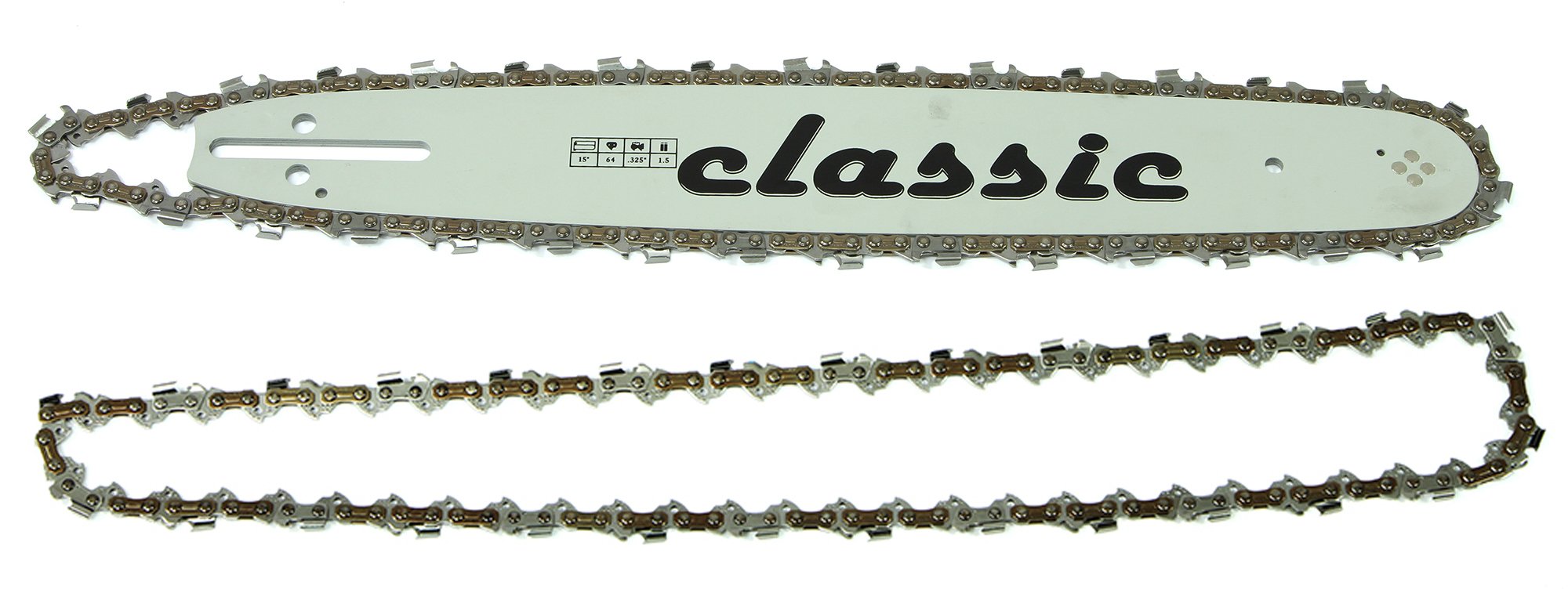 DEMON 4,35 PS Benzin Motorsäge Motorkettensäge Kettensäge mit 3 Sägeketten und 2 Schwerter 38 cm 15" SET