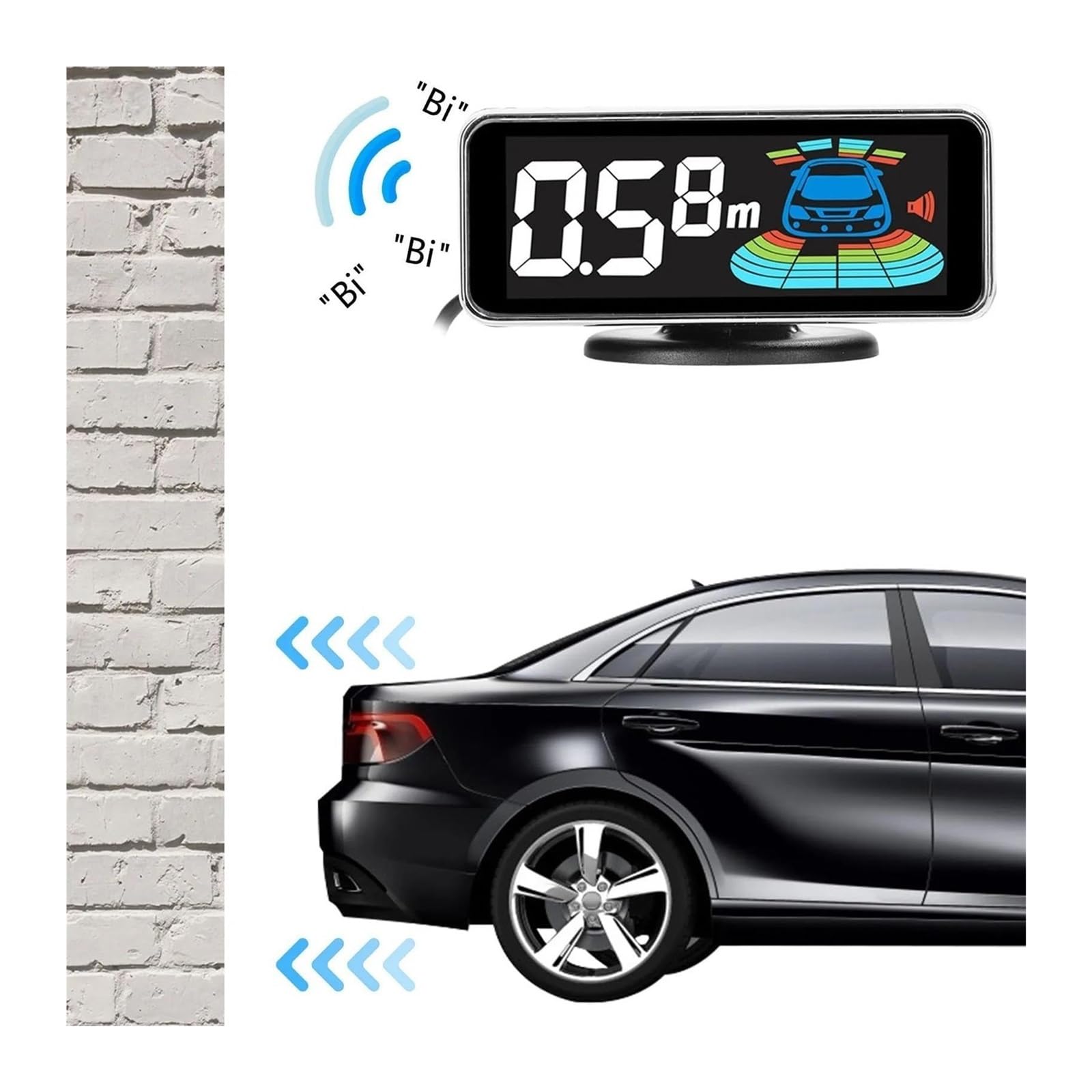 Sensor Aparcamiento Radar Marcha Atrás Trasero para Coche Detección Distancia 4/8" Y Advertencia Sonora Sensor De Aparcami