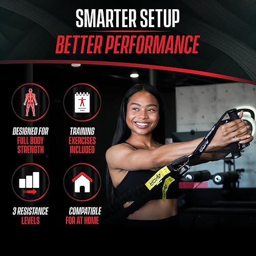 Miniatura 6 de Resistance Cord Strength System, with Interchangeable Handles, Protective Nylon Sleeves, Foot Straps, Anchor Straps, and Carrying Bag. Perfect for