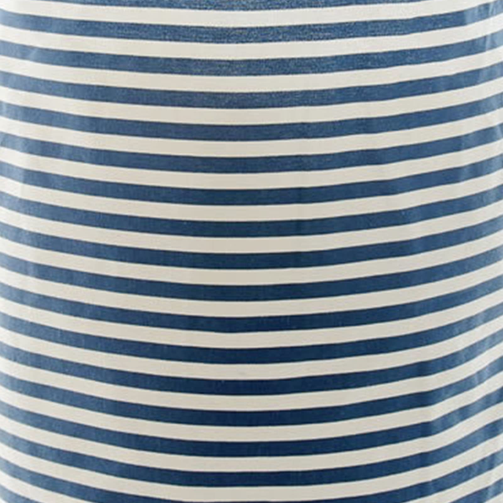 Gestreifter Wäschekorb aus Baumwollleinen, Schmutziger Wäschekorb mit Griffen, Multifunktionaler Aufbewahrungskorb, Zusammenklappbarer Aufbewahrungskorb für Zuhause,(Blauer Streifen)