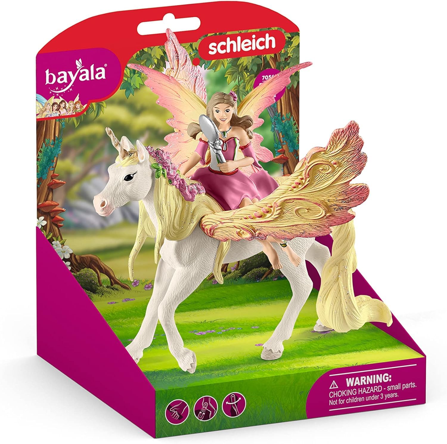 bayala Fairy Feya and Pegasus Unicorn Figurine Playset - Realistic Enchanting Fantasy Magical Fairy and Unicorn Figurine Imagination Playtime Toy Set for Boys and Girls, Gift for Kids Age 5+