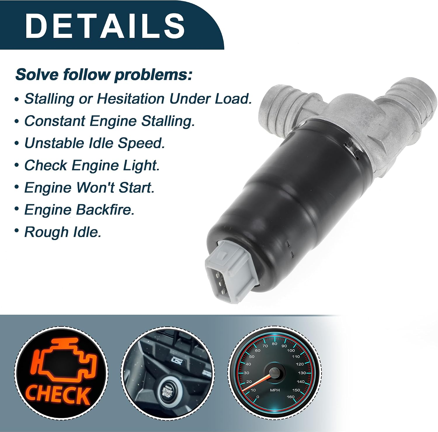 Car Idle Air Control Valve for BMW 528e 1987-1988 for BMW 535i 1985-1993 Replace No.13411286065 IACV Idle Valve Idle Air Control Valve