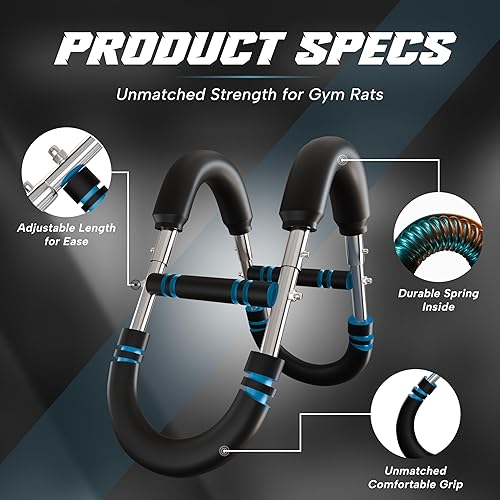 Miniatura 7 de Twister - Entrenador de brazo para hombres y mujeres, equipo de entrenamiento ajustable de pecho de 30 a 120 libras, con 4 resortes y póster de