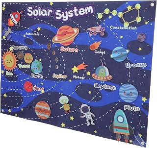 1juego Tablero De Cuentos De Fieltro De para Educativo Interactivo De Aprendizaje Preescolar Estimula La Imaginación y Narración De Historias Coloridos De Sistema Solar