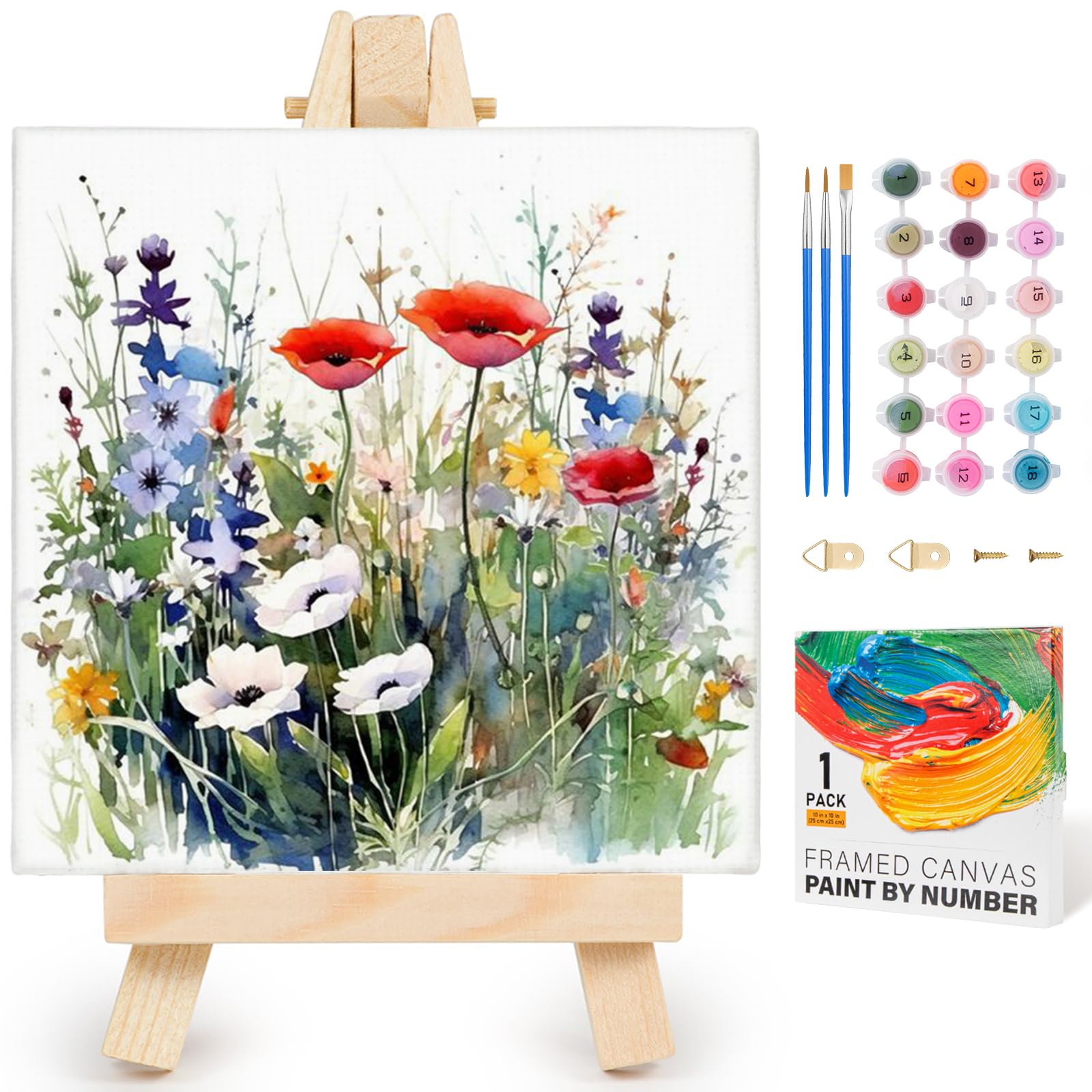 Paint by Numbers Kit - Flowers, Framed! -8 Paint by Numbers Kit - Flowers, Framed! -8