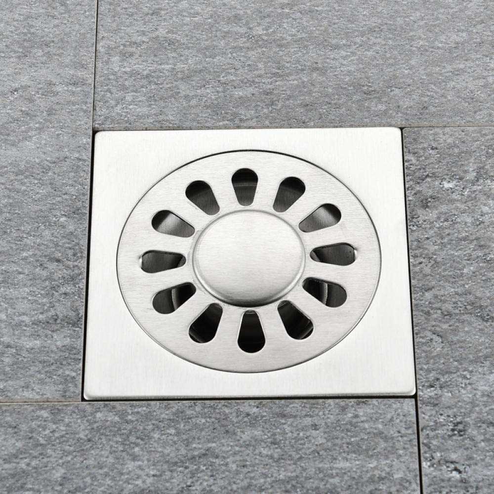 Odpływ podłogowy, odpływ podłogowy do łazienki, pokrywa 1 szt. 10 cm 304 odpływ podłogowy ze stali nierdzewnej do łazienki, prysznica, szybki duży przepływ, neutralizacja zapachu, z sitkiem na włosy C