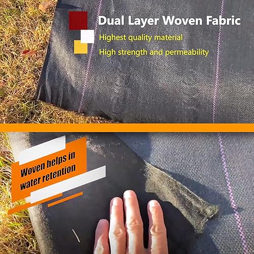 Miniatura 5 de Ashman - Tapete de tela para bloquear malas hierbas, 4 x 50 pies, protección resistente contra malas hierbas para jardines y paisajismo