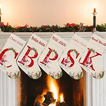 Personalized Christmas Stocking Personalized Name Custom Christmas Stockings for Kids Family Customized Christmas Stockings for Dogs Personalized Christmas Decorations Indoor