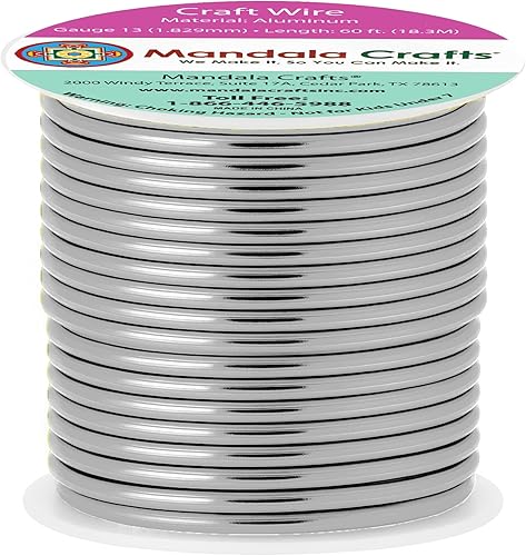 Vista 222 de Mandala Crafts Alambre de aluminio anodizado de calibre 8 para hacer joyas, alambre neutro flexible de color de 128 pies, flexible y flexible