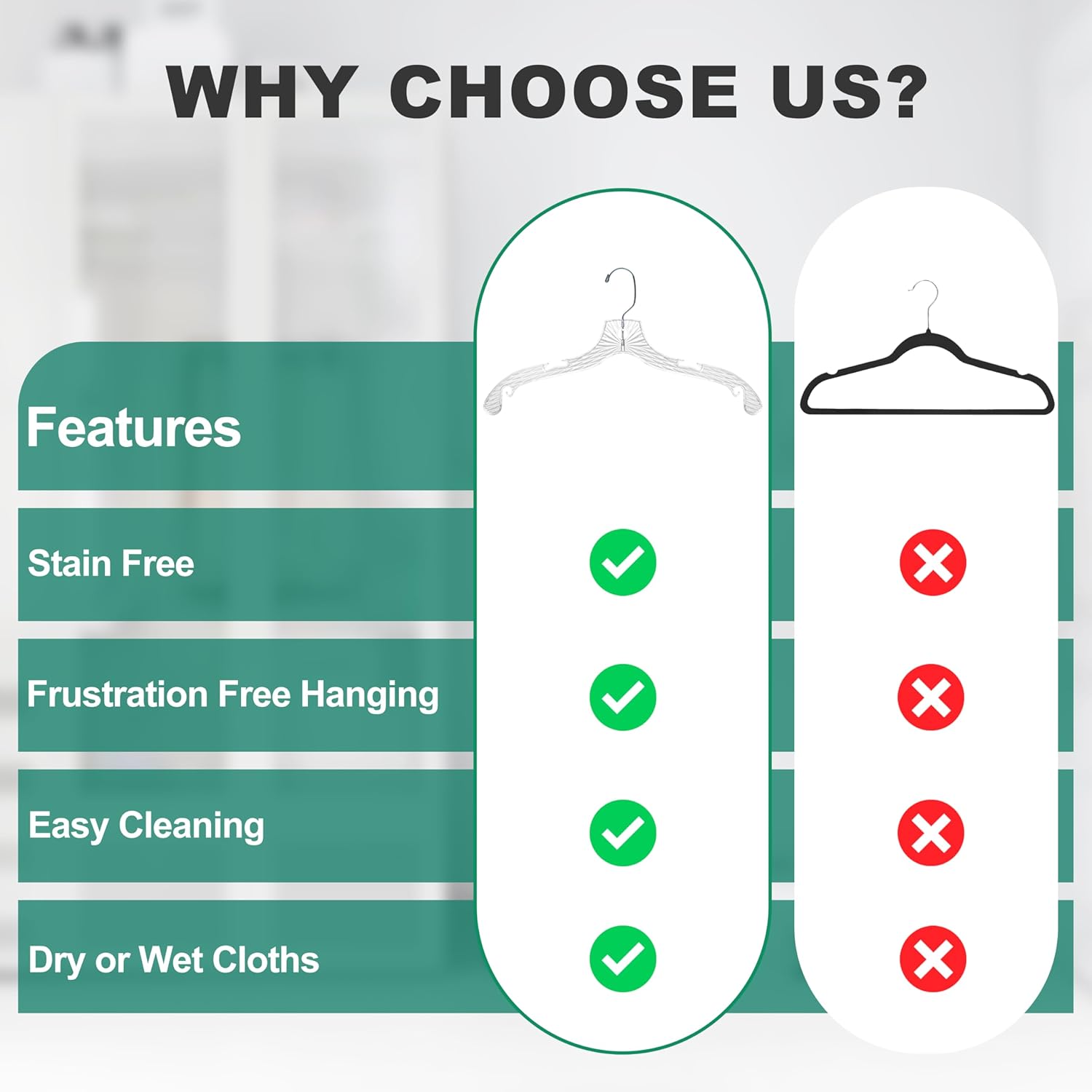 Quality Hangers 12 Pack Crystal Clear Plastic Hangers with Easy Swivel 360 Degree Hook Slim Crystal Coat Hangers 17 Inches (12, 17") - Image 6