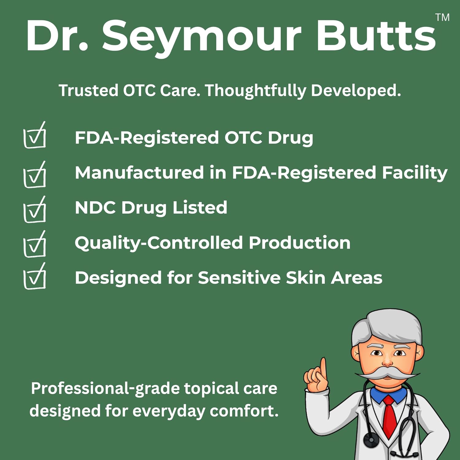 Dr. Seymour Butts Hemorrhoid Ointment with Lidocaine 5% Pain Relief for Burning, Itching & Irritation | External Hemorrhoid Care with Witch Hazel, Aloe & Botanical Support
