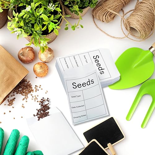 Miniatura 4 de 150 sobres de ahorro de semillas sobres de papel pequeños para semillas 47 x 32 pulgadas sobres resellables con plantilla de recolección de semillas