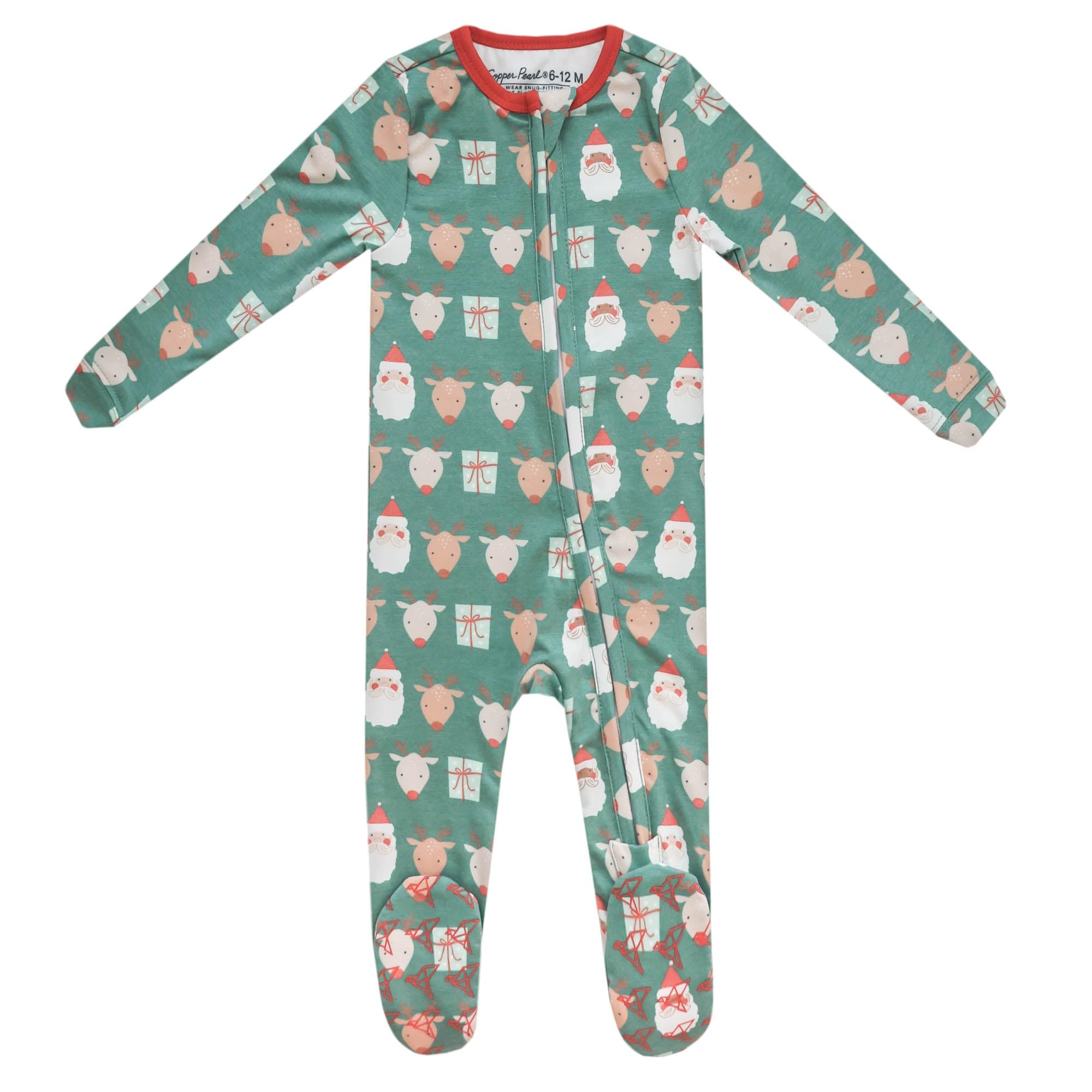 Copper Pearl Baby Zip-Up Footie Pajamas - Soft Stretchy Sleep and Play Footies for Boys and Girls