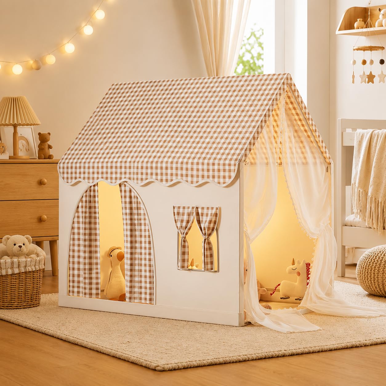 Tente de Jeu Enfants, Tente Enfant Interieur, Maison de Tente de Jeu, Tente Enfant Cabane, Grande Princesse Maison de Jouets avec fenêtres pour garçons et Filles