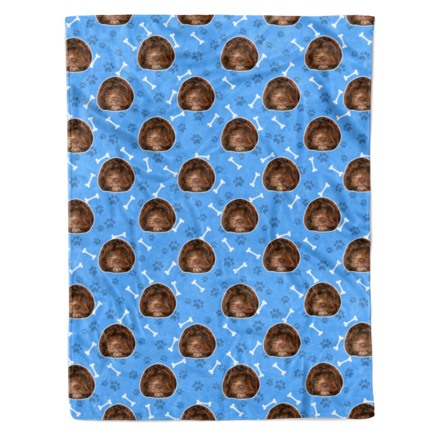 Nifty Gifty Personalised Dog Blanket | Create Your Own Dog Blanket Featuring Your Photo | Personalised Dog Gifts | Dog Mum Gifts | Dog Dad Gifts (Blue)