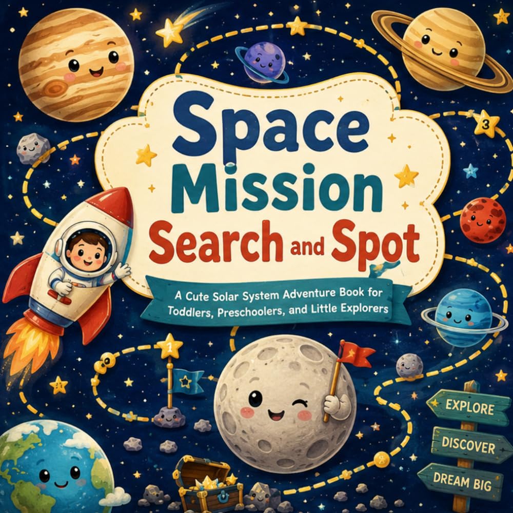 Space Mission Search and Spot: A Cute Solar System Adventure Book for Toddlers, Preschoolers, and Little Explorers