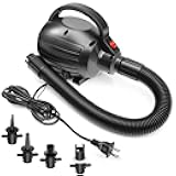 Electric Air Pumps for Inflatables Air Mattress Gymnastics Track Mat Quick Fill Inflator/Deflator for Pool Floats Dock Raft,4 Nozzles, 110-120V AC (400W)