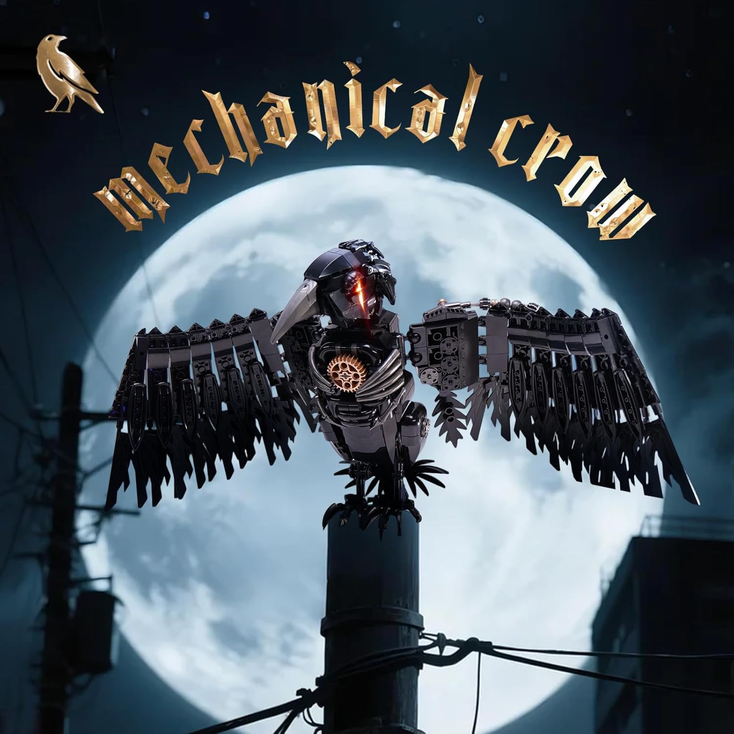 Ideas Magic Raven Building Set，Compatible with Lego Mainstream Brands Adults Collectible MOC Bird Model STEM Toy for Anime Fans Home Decor,Creative Gift for Kids Boys & Girls 8-16 (1018 PCS)