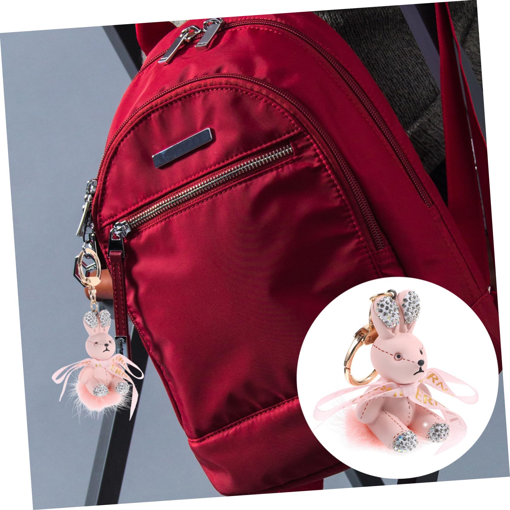 GALPADA 4piezas Llaveros De Conejo Pompón Colgante Decorativo De Conejo Adorable Para Claves y Accesorios De Bolsos Para Amantes De Animales