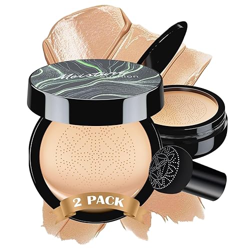 Miniatura 14 de OETUIOW Mushroom Head Air Cushion CC Cream - Base de maquillaje facial BB Cream para piel madura hidratante corrector aclarar larga duración, tono