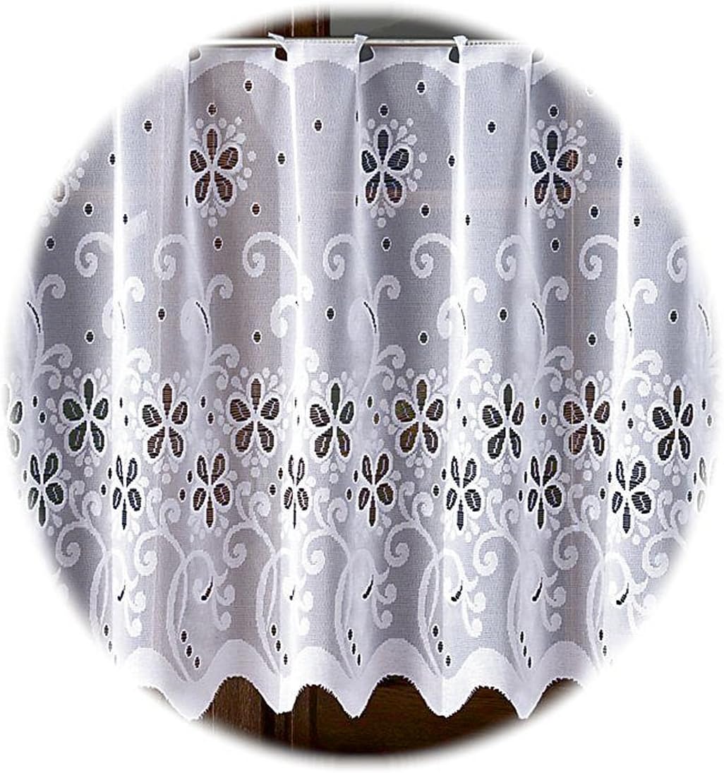 White Cafe Net Curtain. Sold by the metres. Kitchen curtains Quality Product (Drop 60cm (24"))