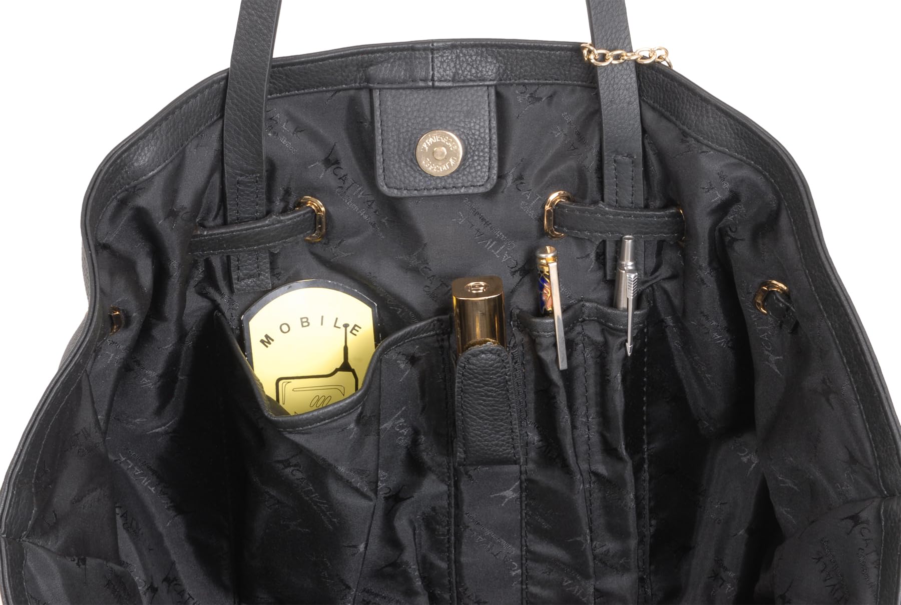 Catwalk Collection Handbags - Bolso de Hombro Piel de Mujer - Tote Bag Mediano-Grande con Cremallera - Bolso Diario - Multibolsillos - Sylvie