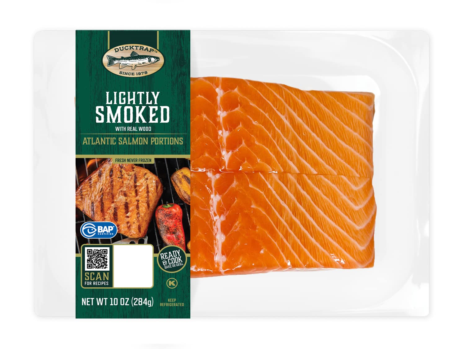 Ducktrap Lightly Smoked Atlantic Salmon 10oz 2 portions
