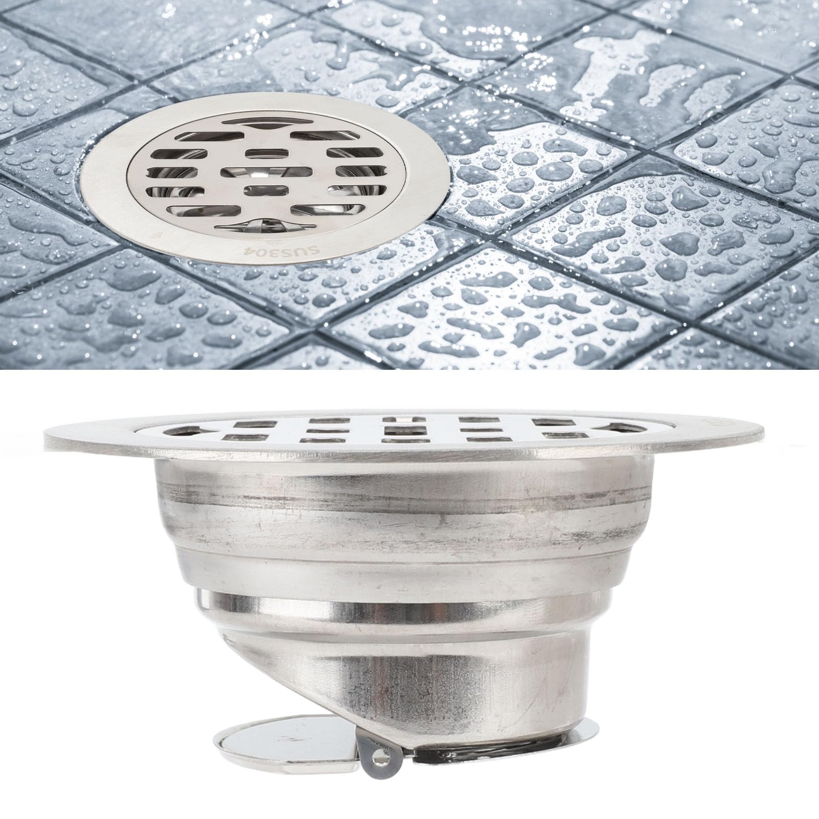 Scarico A Pavimento Acciaio Inox 9 Cm - Per Doccia, Bagno, Balcone Con Tenuta Acqua Profonda - Foto 9